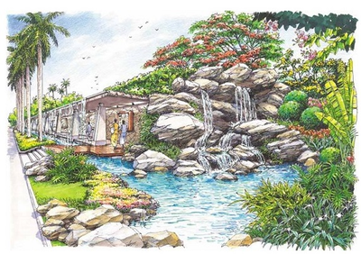 手绘景观石